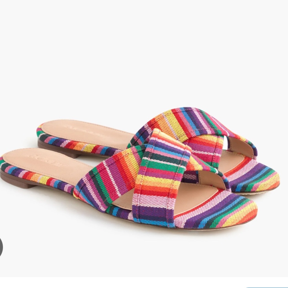 J Crew Cora Multicolored Slide Sandals